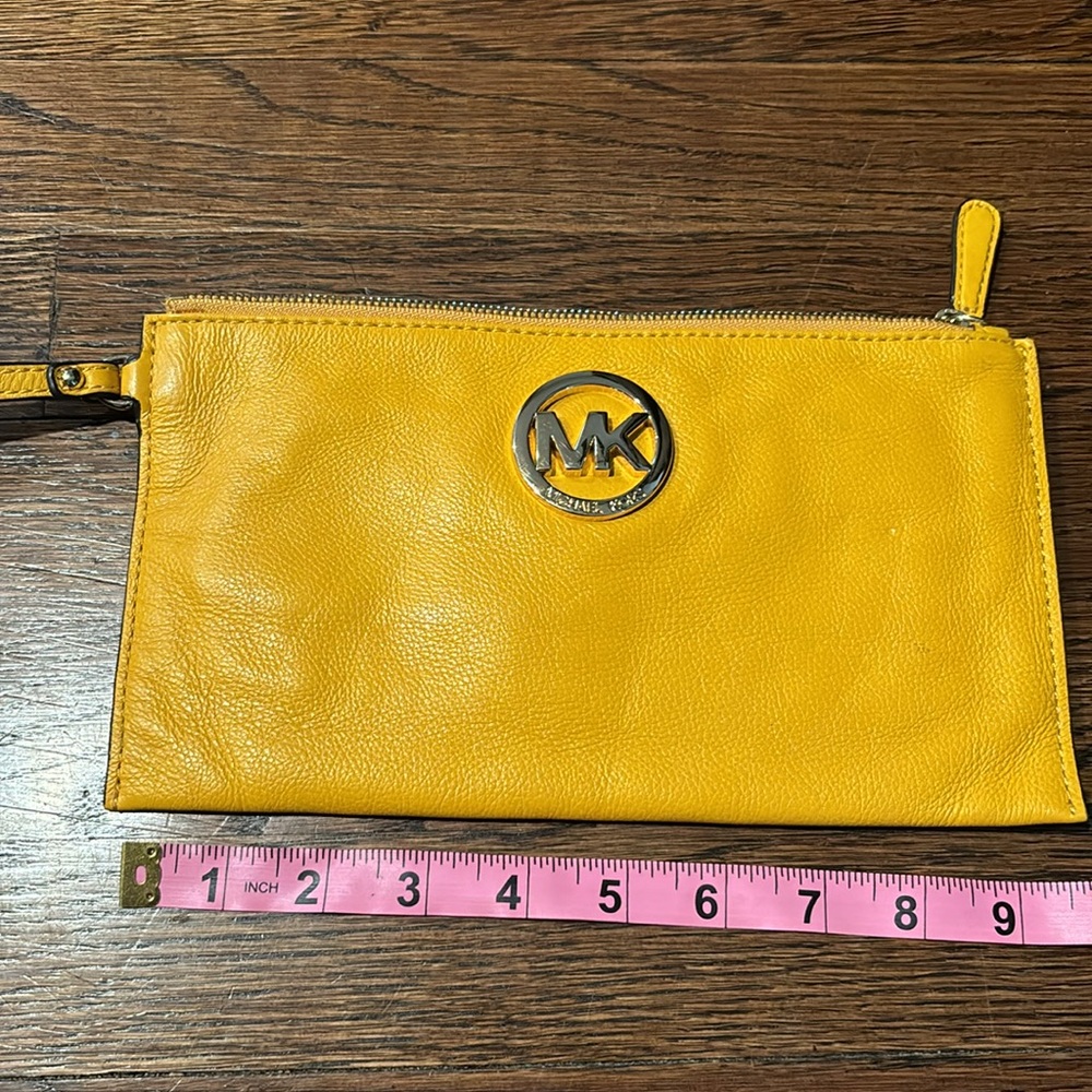 Michael Kors Yellow Leather Wristlet - Picture 3 of 5